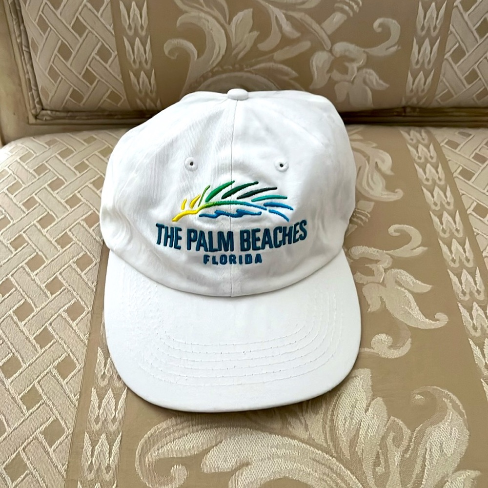 New! Palm Beaches Florida White Ball Cap - Mens or Women - Adjustable Strap